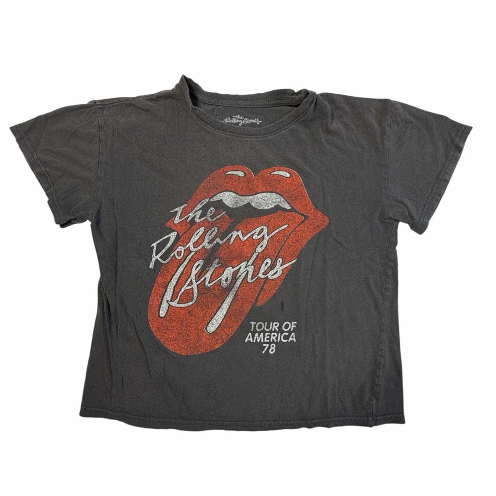 The Rolling Stones Tour Of America 1978 Graphic T-shirt Women Medium Black